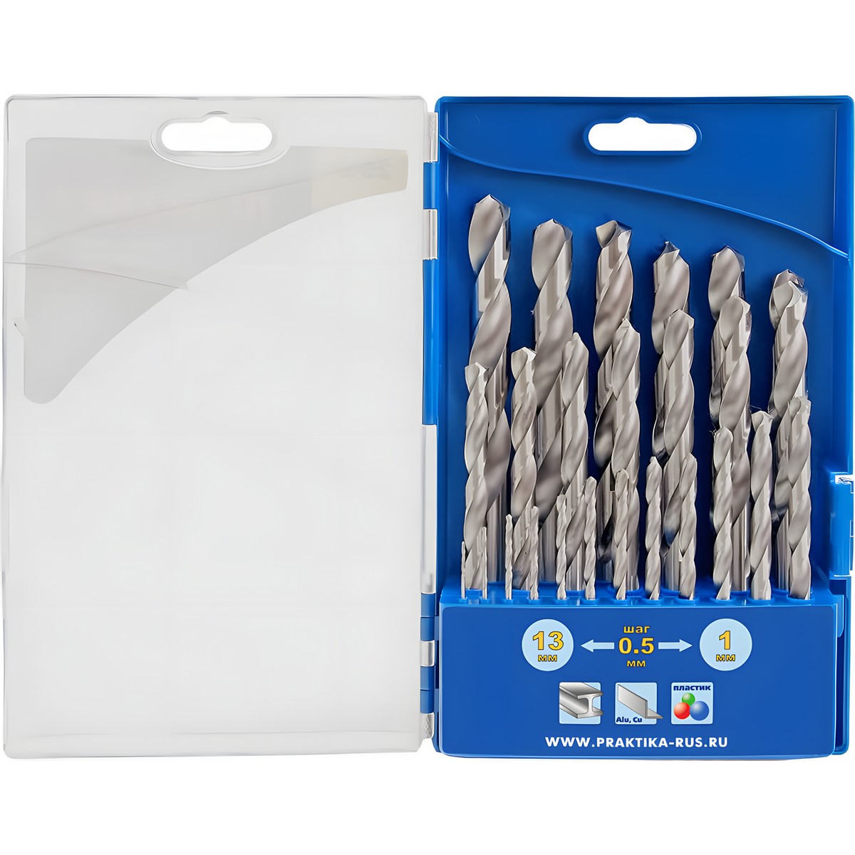 Набор сверл по металлу 25 шт. (1-13 мм) Профи ПРАКТИКА 640-315