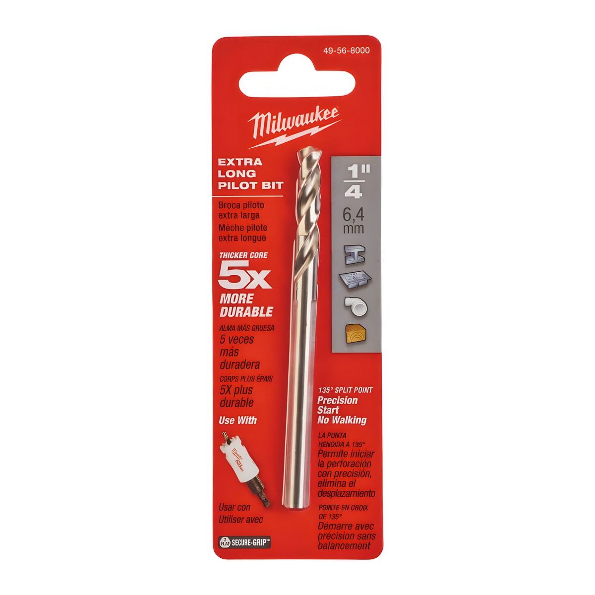 Сверло направляющее 6 х 100 мм для коронок Bi-Metal MILWAUKEE 49568000