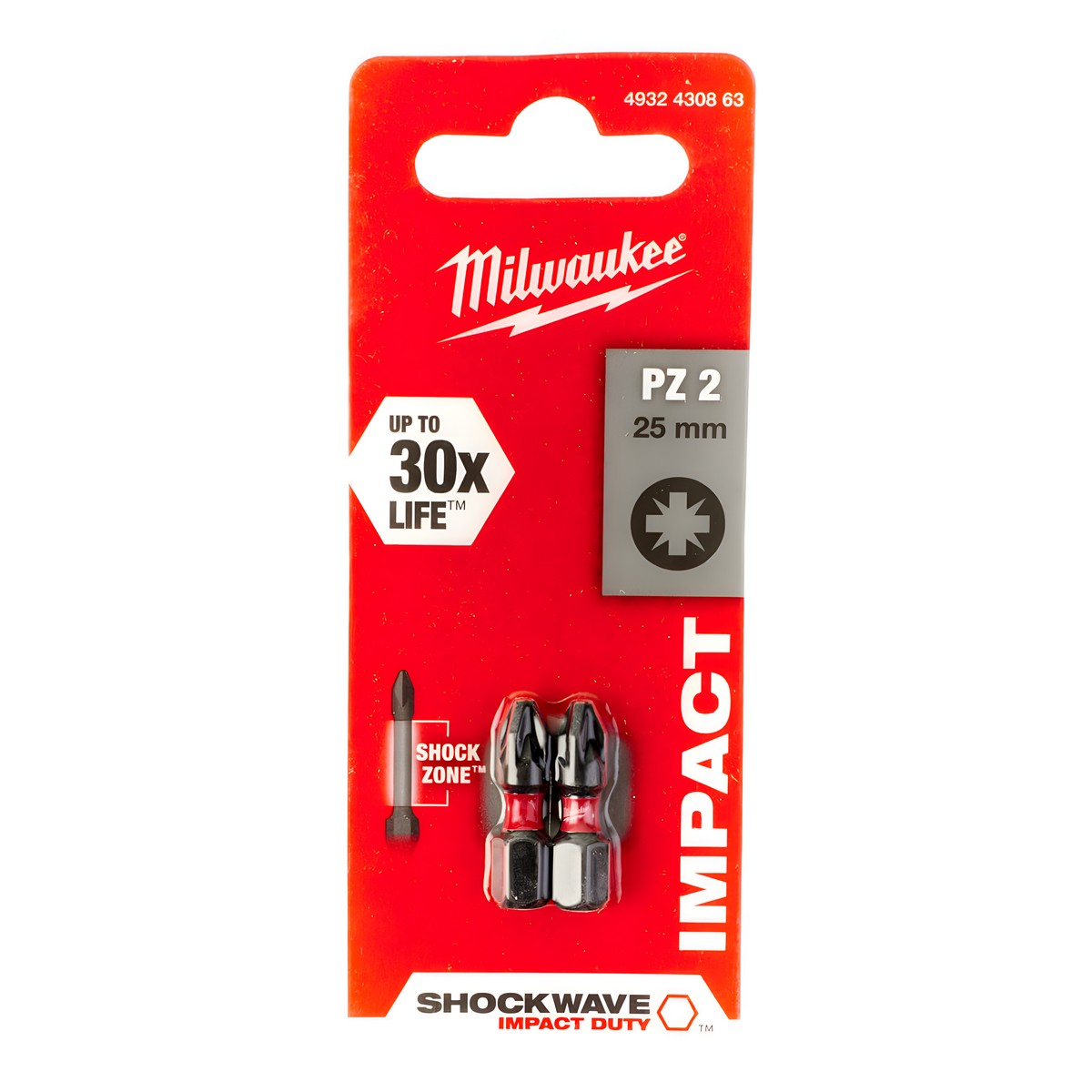 Насадка PZ 2 х 25 мм (2 шт.) Shockwave MILWAUKEE 4932430863