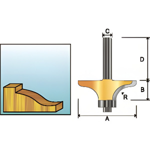 Фреза фигирейная (d12/D69.85/H15.9/L65.9/R15.9) MAKITA D-11891