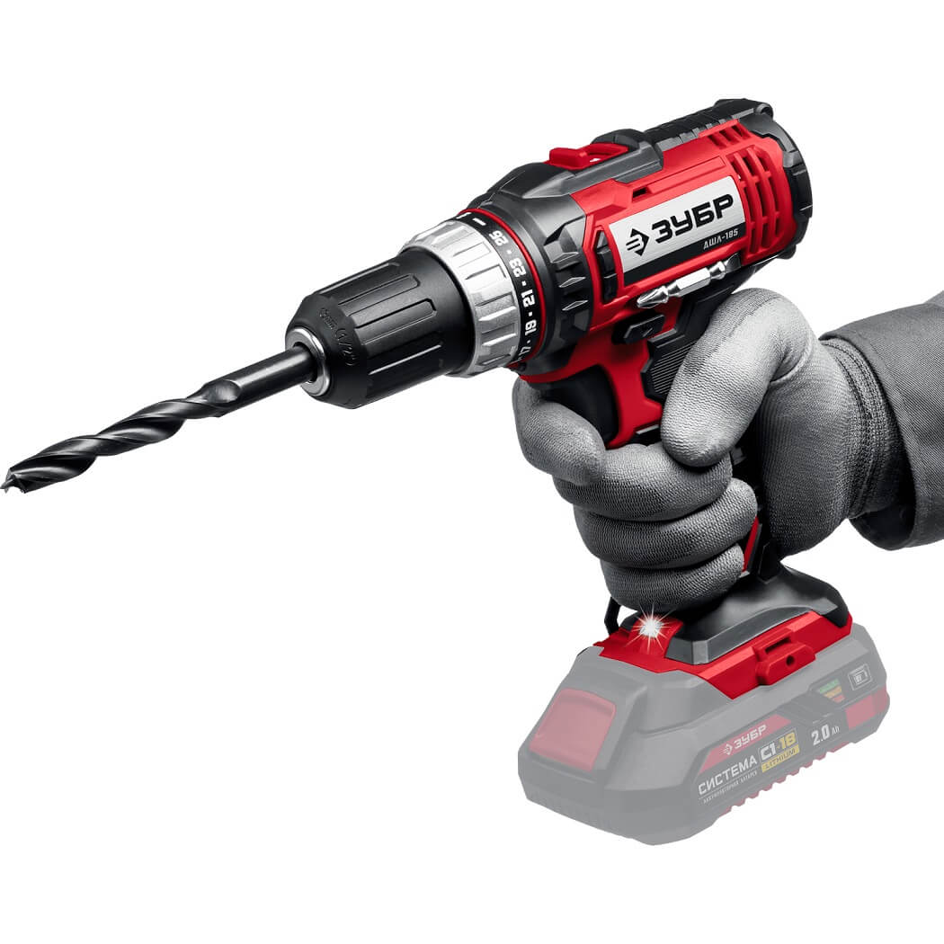 Дрель аккумуляторная ЗУБР ДШЛ-185 (без АКБ и ЗУ)