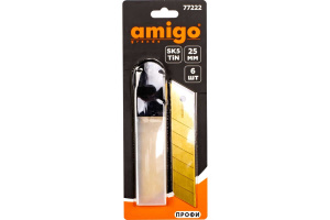 Лезвия для ножа 25 мм TIN (6 шт.) AMIGO Grande 77222