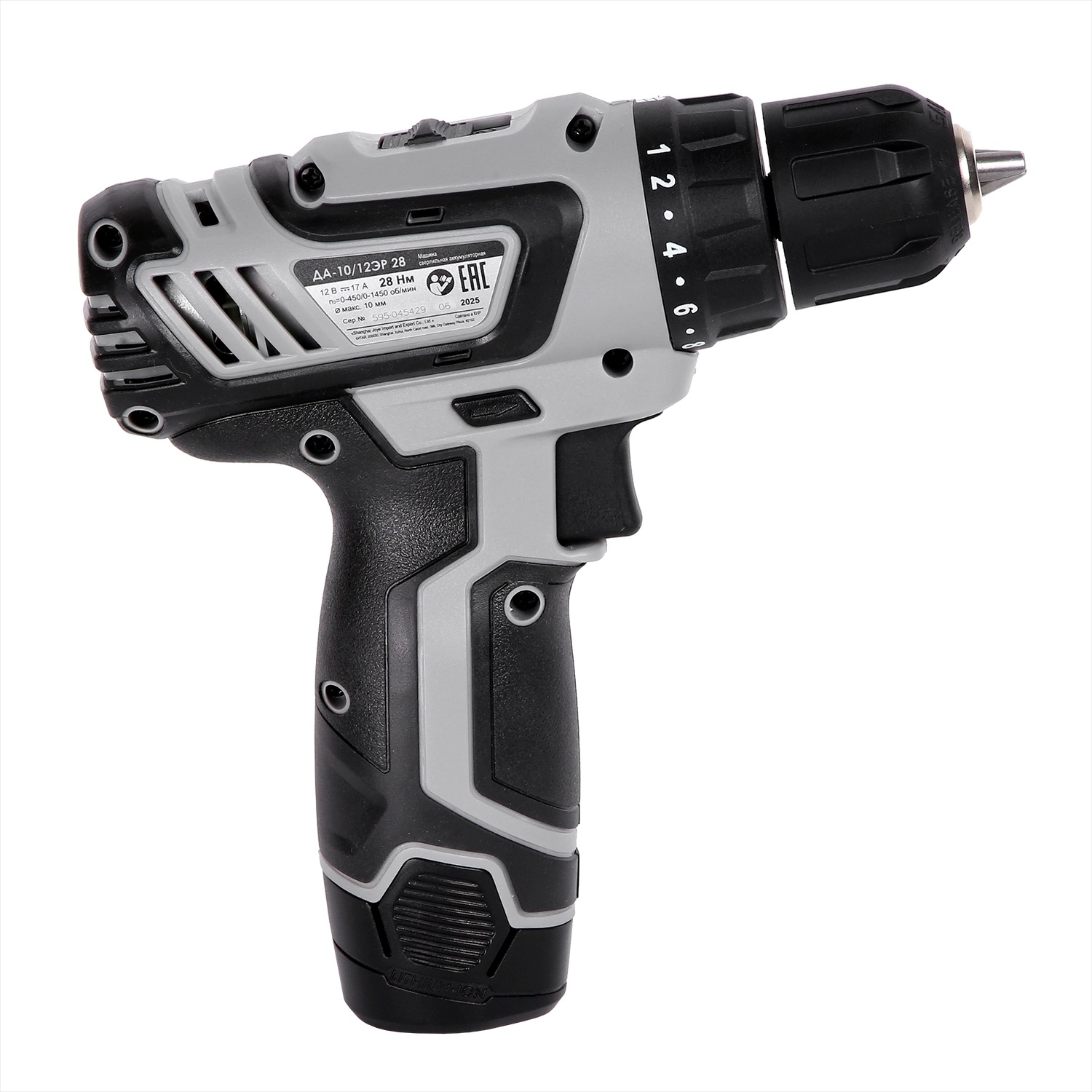 Дрель аккумуляторная ИНТЕРСКОЛ ДА-10/12ЭР 28 (Li-Ion, 2 акк.*2,0 Ач)