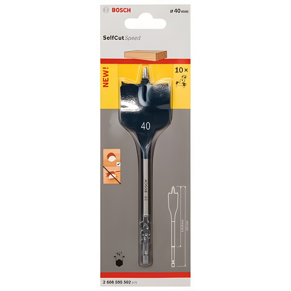 Сверло по дереву перовое 40 х 152 мм Self Cut Speed BOSCH 2608595502