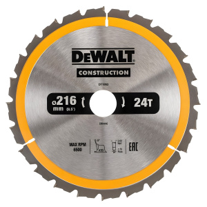 Диск пильный 216 х 30 мм 24T CONSTRUCTION DeWalt DT1952