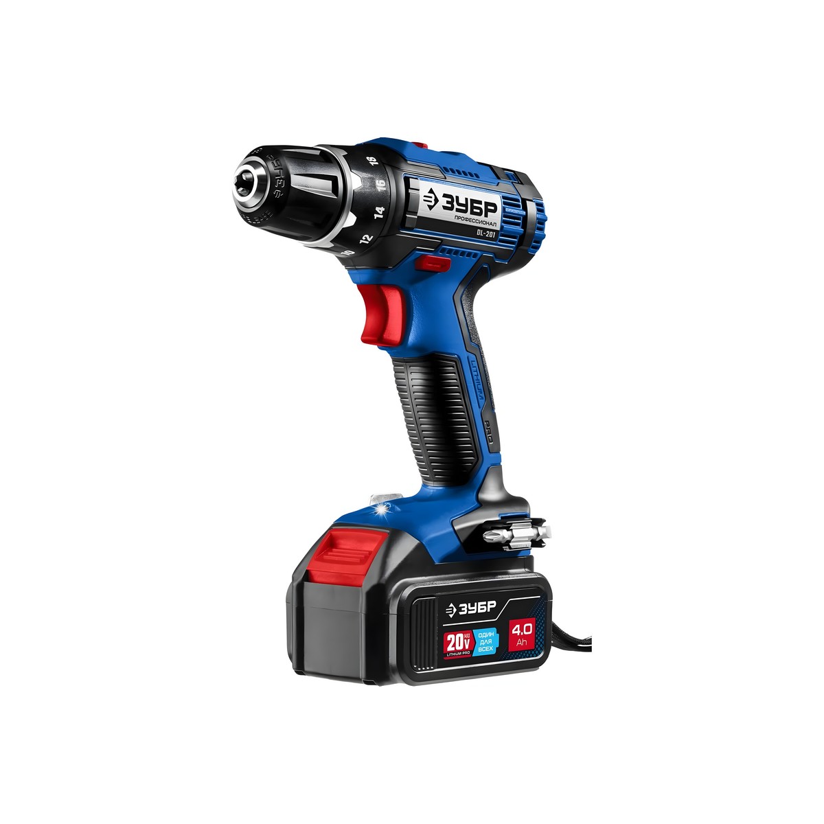 Дрель аккумуляторная ЗУБР DL-201-42 (кейс)