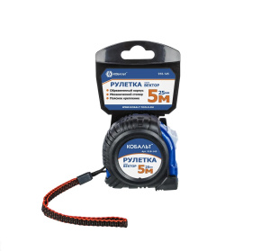 Рулетка 5 м х 25 мм (обрезиненная) Вектор КОБАЛЬТ 918-145