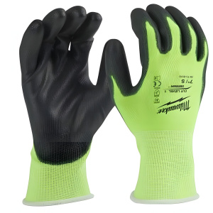 Перчатки защитные Hi-Vis Cut level (Хай Виз Кат Левел) 1/A, M/8 MILWAUKEE 4932479917