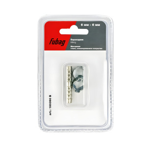 Переходник елочка 6 мм - елочка мм с 2-мя кольцами 6х11 мм (блистер) FUBAG 180390B