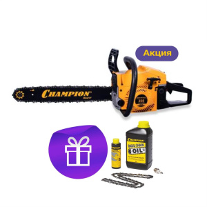 Бензопила CHAMPION 362-18"-0,325-1,5-72 (легкий старт) + ПОДАРОК (масло, цепь, свеча, смазка цепи)