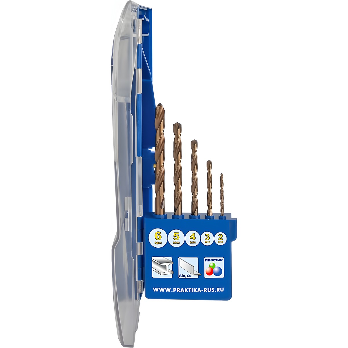 Набор сверл по металлу 5 шт. (2-6 мм) Эксперт ПРАКТИКА 640-254