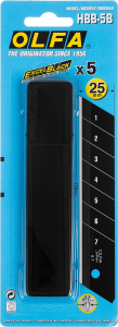 Лезвия для ножа 25 мм (5 шт., сегментированные) EXCEL BLACK OLFA OL-HBB-5B