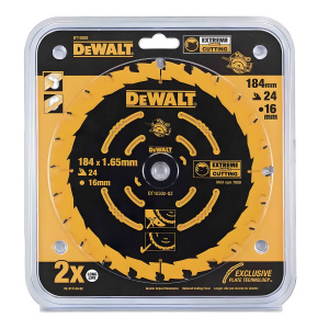 Диск пильный 184 х 16 мм 24T (дерево) Extreme DeWalt DT10302