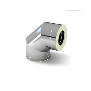 Сэндвич-отвод 90*, раструб 115х200 мм, Н+Оц. (0,5 мм, 0,5 мм) (К)