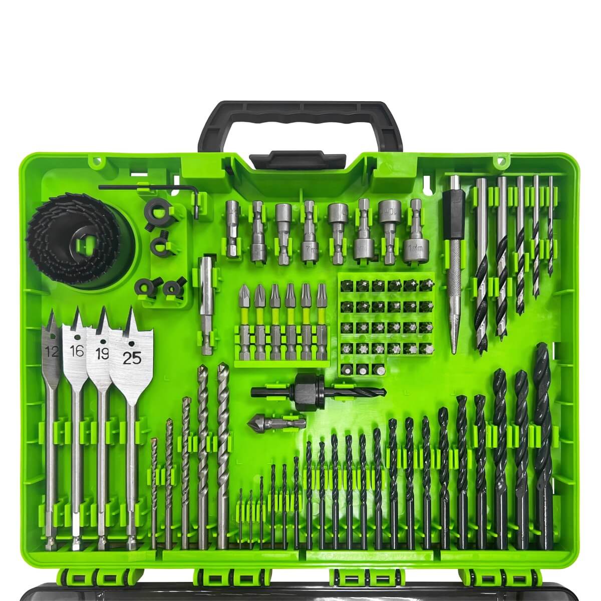 Набор сверл, бит, коронок, 90 пр. (в кейсе) GREENWORKS 2944607