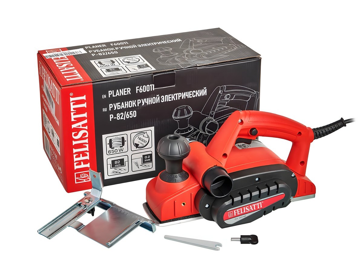 Рубанок FELISATTI Р-82/650 (650ВТ,82нож, 0-2мм)