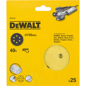 Круг шлифовальный 150 мм P40 (1 шт., дерево, краска) DeWalt DT3131