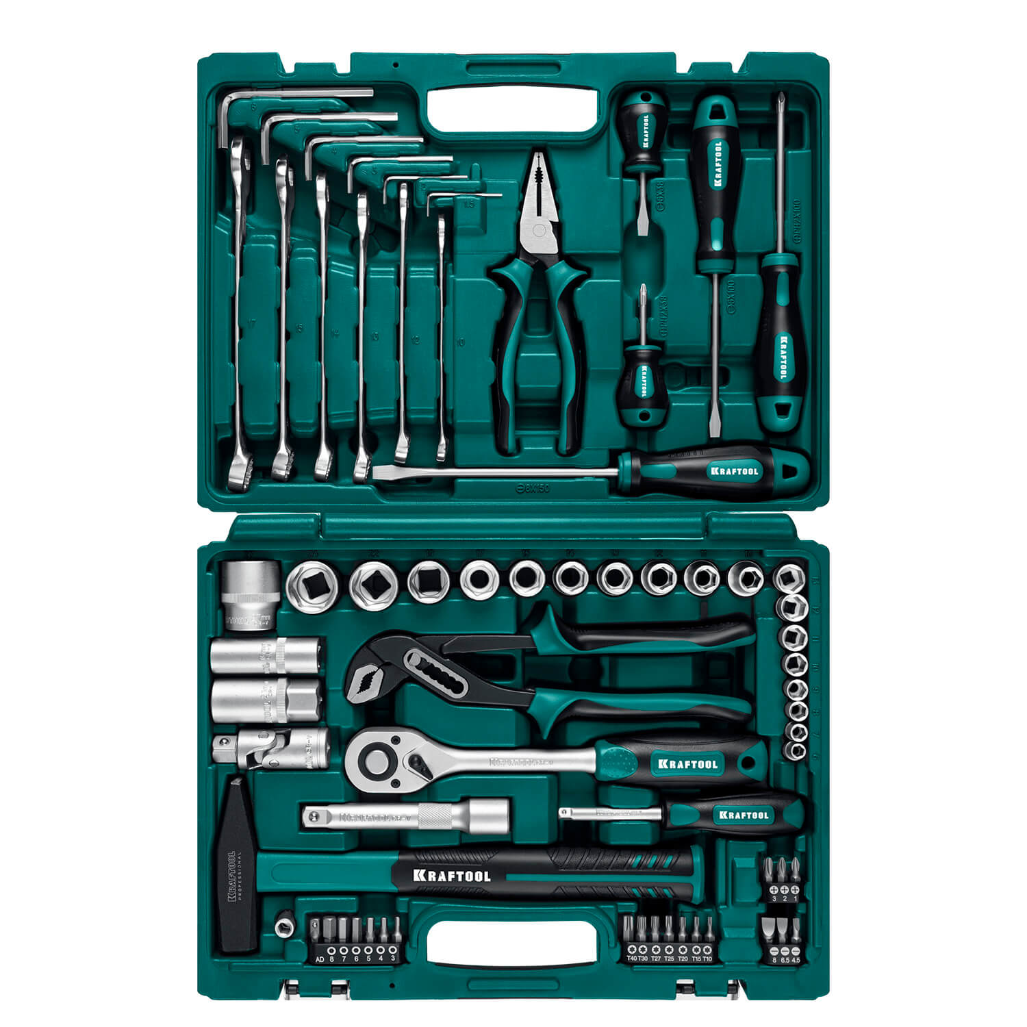 Набор инструмента универсальный KRAFTOOL EXTREM-66 (66 предм., 1/2'' + 1/4'') 27976-H66