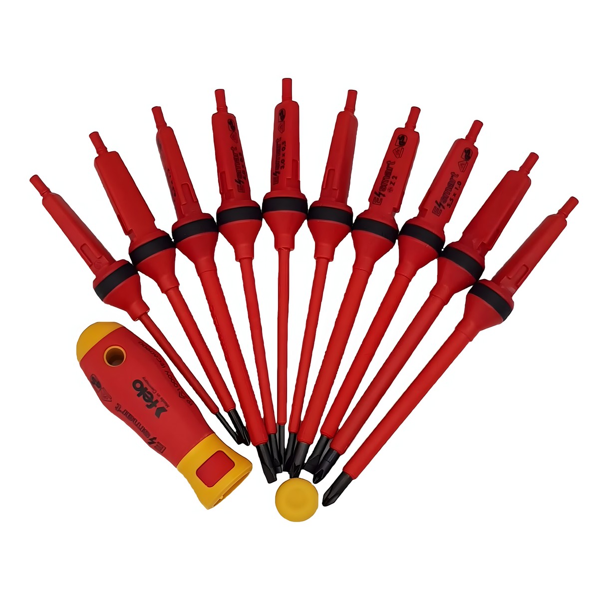 Отвертка диэлектрическая с набором насадок, 12 шт. (в кейсе) Smart FELO 06391306