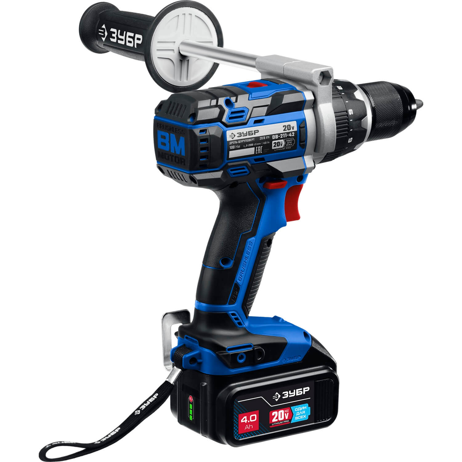 Дрель аккумуляторная ЗУБР DB-211-42 (кейс)
