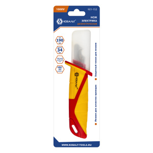 Нож электрика 190 мм, диэлектрический (зачистной, лезвие 34 мм) КОБАЛЬТ 921-152
