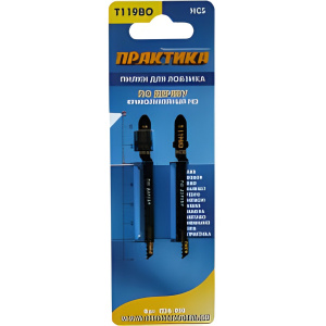 Пилки лобзиковые 75 мм T119BO HCS (2 шт., дерево, ДСП, криволинейный рез) ПРАКТИКА 034-496