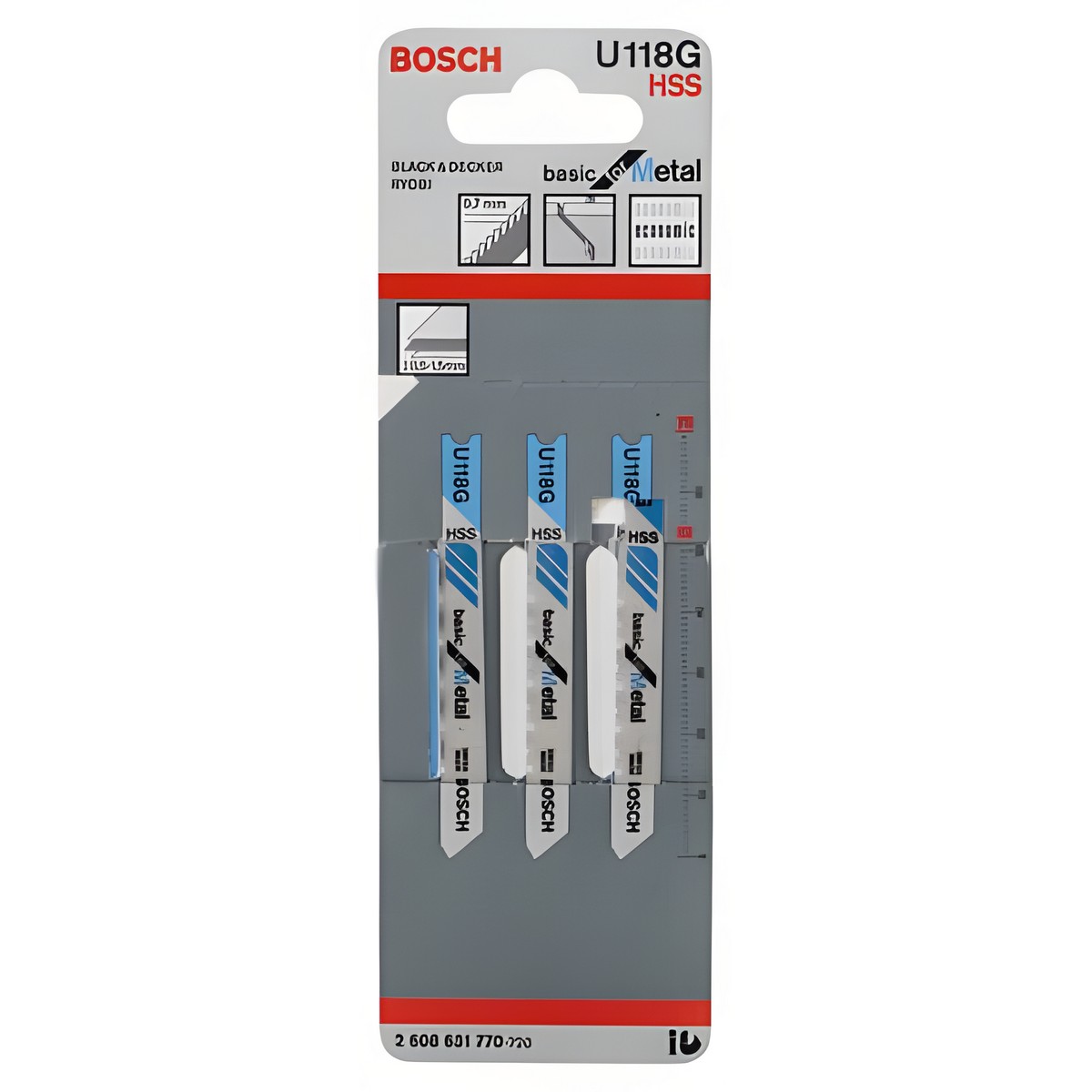 Полотно пильное U 118 G Basic for Metal (3 шт.) BOSCH 2608631770