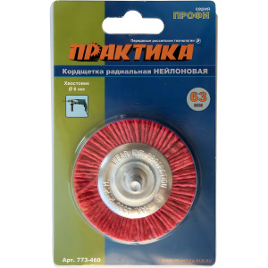 Щетка для дрели 63 мм (дисковая, нейлон) ПРАКТИКА 773-460