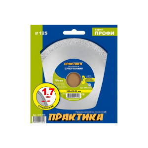 Диск алмазный 125 х 22.2 х 10 мм "Профи-Мозаика" ПРАКТИКА 917-018