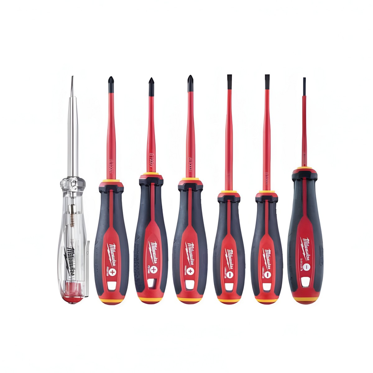 Набор отверток VDE SL/PZ/PH (трехгранная рукоятка) + тестер напряжения, 7 пр. MILWAUKEE 4932478738