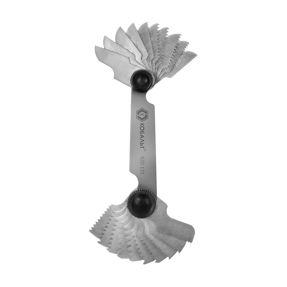 Набор резьбовых шаблонов (20 шт., метрические и дюймовые, 0,5 - 2 мм/10TPI - 28TPI) КОБАЛЬТ 920-131