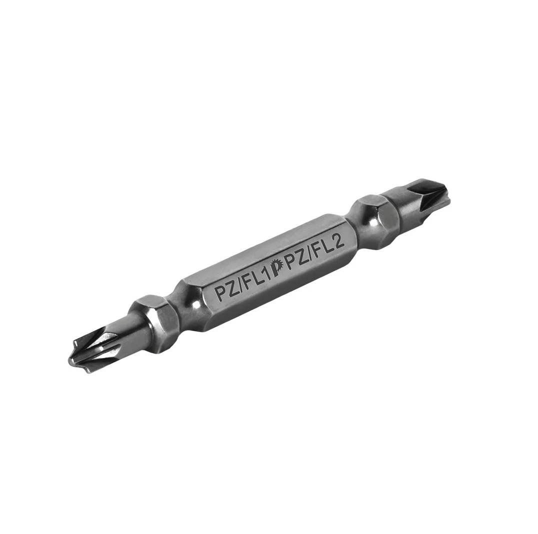 Бита отверточная двусторонняя PZ1/FL1 - PZ2/FL2 х 65 мм (2 шт.) "Профи" ПРАКТИКА 906-821