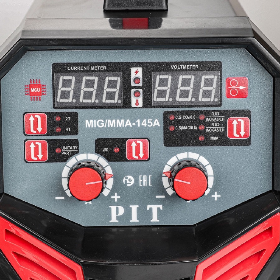 Сварочный полуавтомат P.I.T. PMIG145-С2 (4.0кВт, 145А, ПВ-60, MMA 1,6-4,0мм, MIG 0,8-1,0мм)