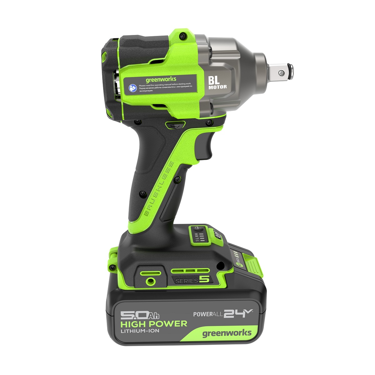 Гайковерт аккумуляторный ударный GREENWORKS IW5500 3805007CUG