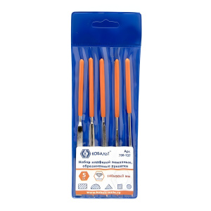 Набор надфилей алмазных 140 мм (5 шт., обрезиненные ручки) КОБАЛЬТ 790-137