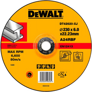 Диск обдирочный 230 х 6.0 х 22.2 мм (металл) DeWalt DT42620