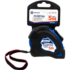Рулетка 5 м х 19 мм Комфорт КОБАЛЬТ 646-782