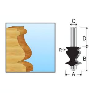 Фреза кромочная фигурная (d8/D19/H25.4/L57.4) MAKITA D-11732