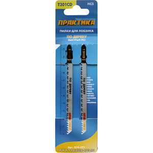 Пилки лобзиковые 116 мм T301CD HCS (2 шт., дерево, ДСП, быстрый рез) ПРАКТИКА 034-571