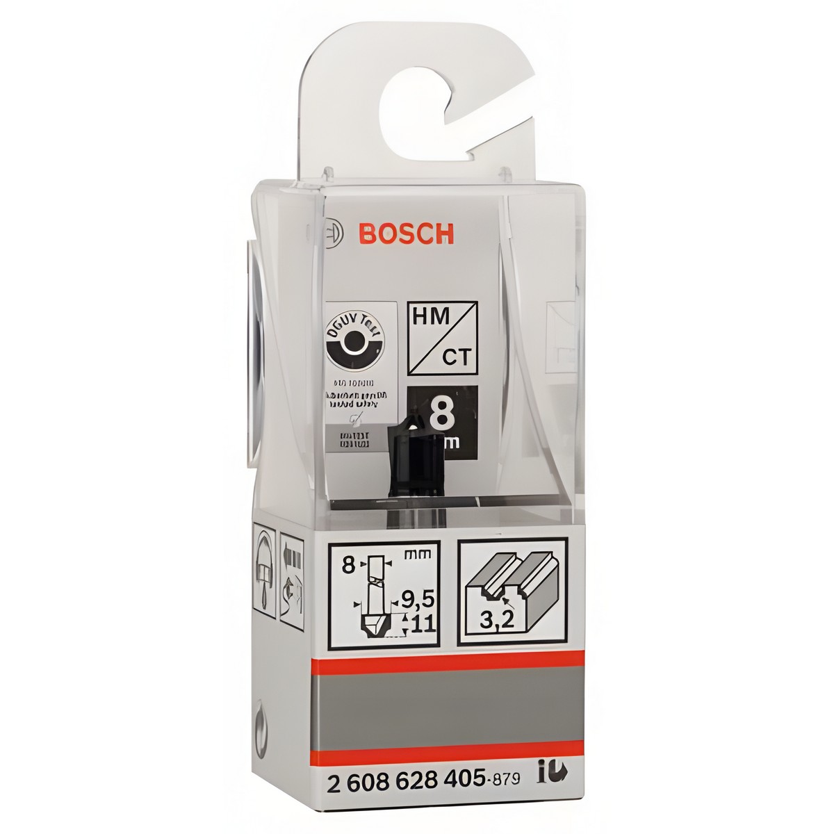 Фреза четвертная (d8/D9.5/H10.2/L41/R3.2 мм) HM BOSCH 2608628405