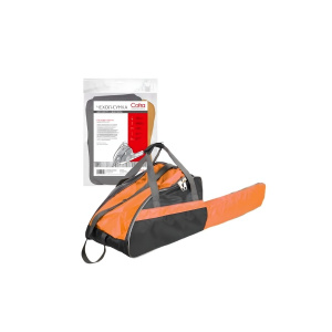 Чехол-сумка для бензопилы COFRA RC-7132 (410х265х250 мм + 400х130 мм для шины,сер/оранж,синтетика)