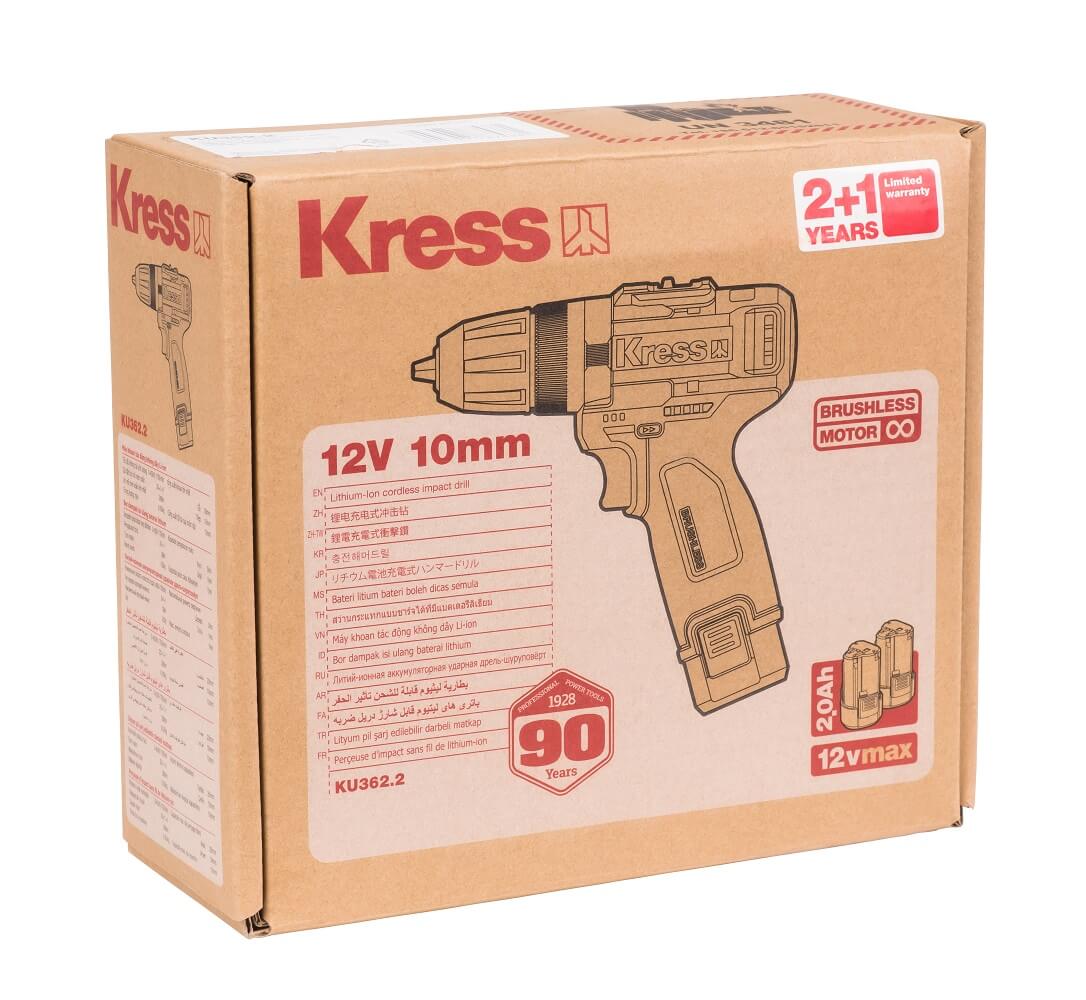 Дрель-шуруповерт ударная аккумуляторная KRESS KU362.2