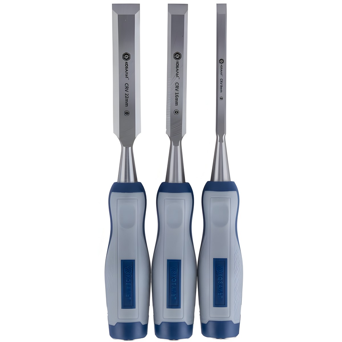 Набор стамесок 3 шт. (8/16/22 мм, двухкомпонентные ручки) КОБАЛЬТ 245-664