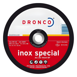 Круг обдирочный 230 х 6.0 х 22.2 мм (нерж. сталь) AS 30 S Inox DRONCO 3236540