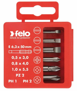 Набор бит 50 мм, серия Industrial (6 шт., в кейсе) FELO 03092516