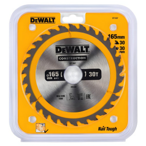 Диск пильный 165 х 30 мм 30T CONSTRUCTION DeWalt DT1937