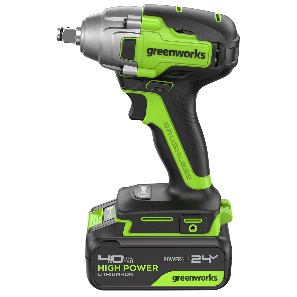 Гайковерт аккумуляторный ударный GREENWORKS GD24IW400K4 3802907CUB