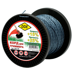 Корд 2.0 мм х 120 м (витой армированный крест) Steel rod line DDE 645-136