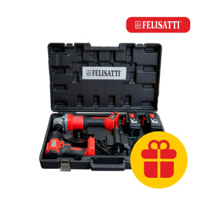 Набор FELISATTI (Аккум.шуруповерт FT1902 + УШМ FT1606 + АКБ + ЗУ)
