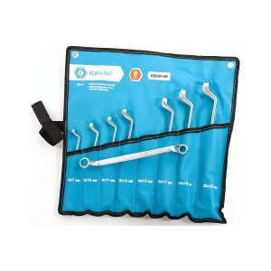 Набор ключей гнуто-накидных 8 шт. (6-22 мм, чехол) КОБАЛЬТ 020301-08